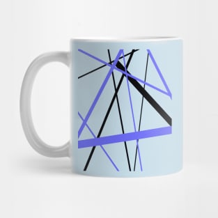 Criss Crossed Blue and Black Stripes Mug